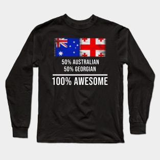 50% Australian 50% Georgian 100% Awesome - Gift for Georgian Heritage From Georgia Long Sleeve T-Shirt